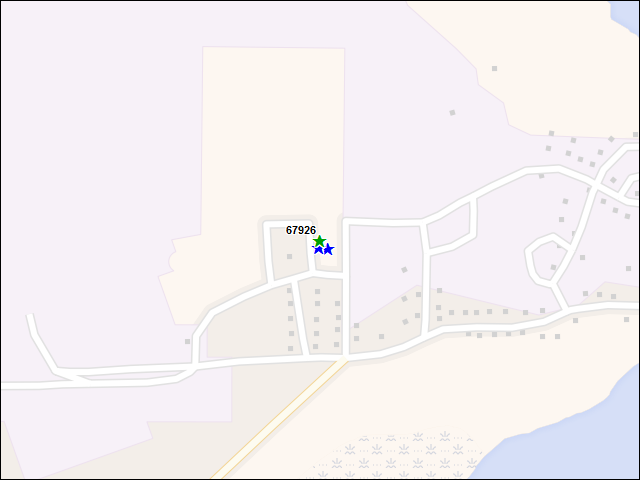 A map of the area immediately surrounding DFRP Property Number 67926