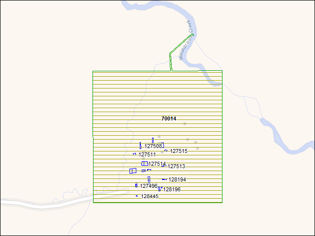 A map of the area immediately surrounding DFRP Property Number 70014