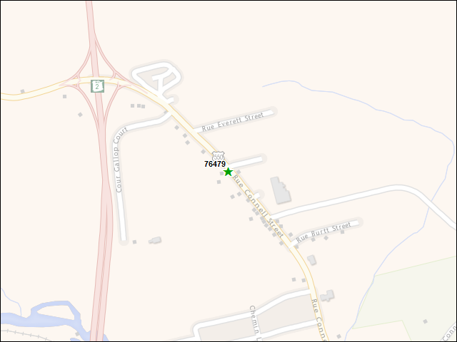 A map of the area immediately surrounding DFRP Property Number 76479