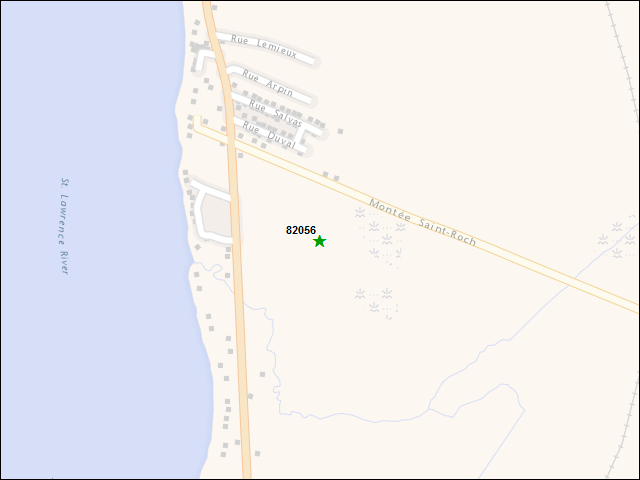 A map of the area immediately surrounding DFRP Property Number 82056