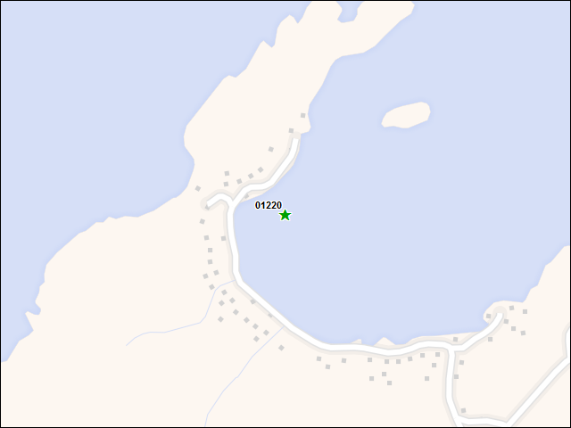 Une carte de la zone qui entoure immédiatement le bien de l'RBIF numéro 01220