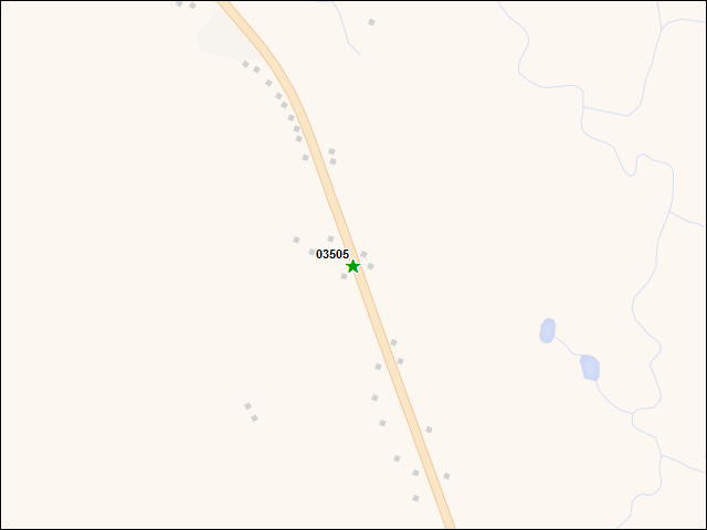 Une carte de la zone qui entoure immédiatement le bien de l'RBIF numéro 03505
