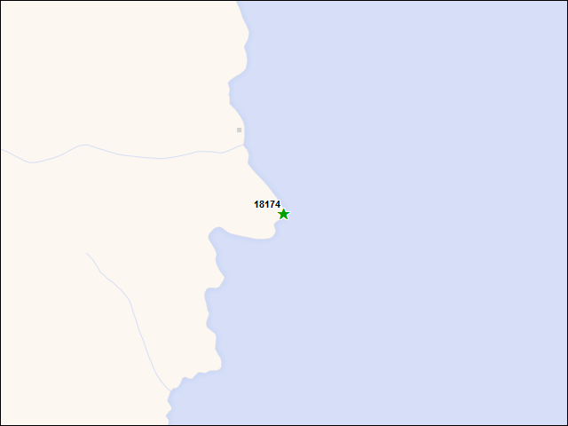 Une carte de la zone qui entoure immédiatement le bien de l'RBIF numéro 18174