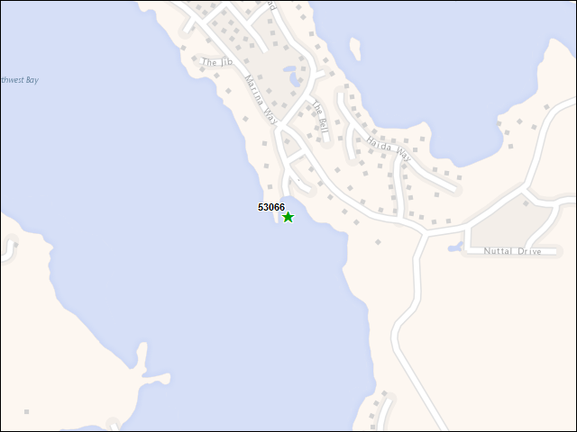 Une carte de la zone qui entoure immédiatement le bien de l'RBIF numéro 53066