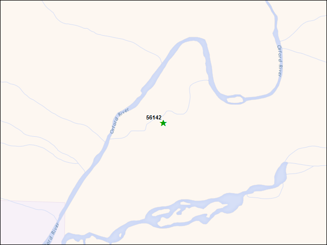 Une carte de la zone qui entoure immédiatement le bien de l'RBIF numéro 56142