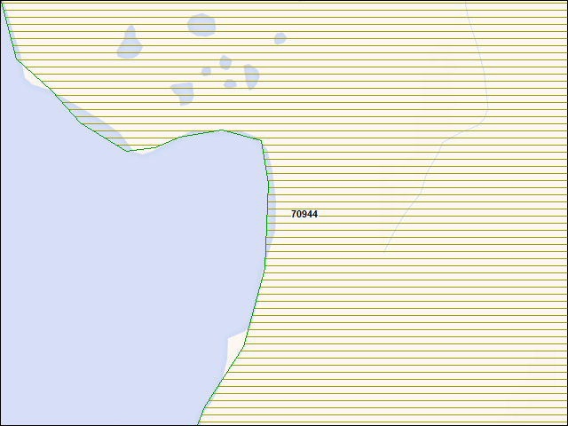 Une carte de la zone qui entoure immédiatement le bien de l'RBIF numéro 70944