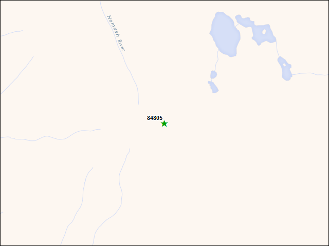 Une carte de la zone qui entoure immédiatement le bien de l'RBIF numéro 84805