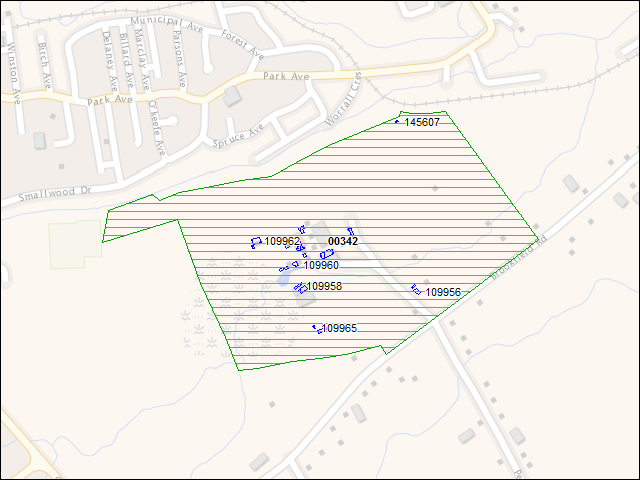 A map of the area immediately surrounding DFRP Property Number 00342