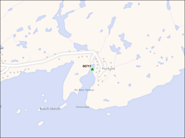 Une carte de la zone qui entoure immédiatement le bien de l'RBIF numéro 00717