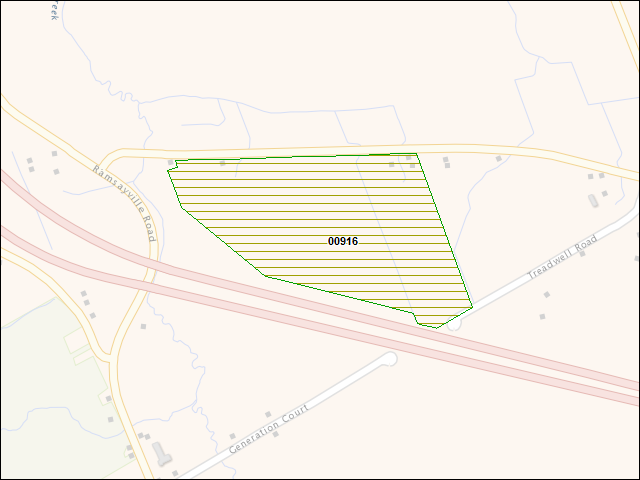 A map of the area immediately surrounding DFRP Property Number 00916