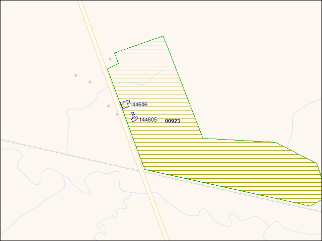 A map of the area immediately surrounding DFRP Property Number 00923