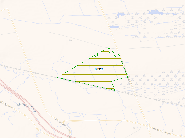 A map of the area immediately surrounding DFRP Property Number 00925