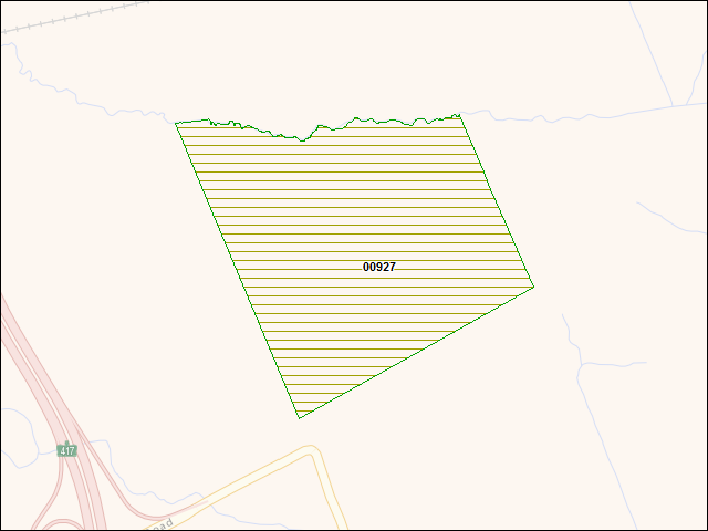 A map of the area immediately surrounding DFRP Property Number 00927