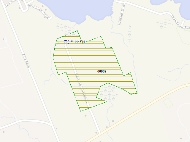 A map of the area immediately surrounding DFRP Property Number 00962