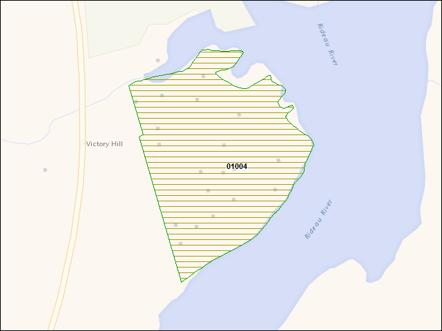 A map of the area immediately surrounding DFRP Property Number 01004