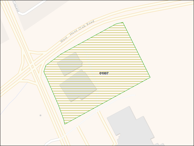 A map of the area immediately surrounding DFRP Property Number 01007