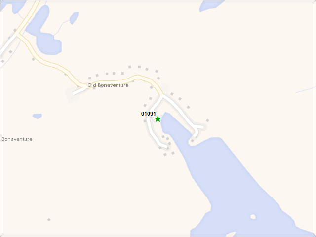 A map of the area immediately surrounding DFRP Property Number 01091