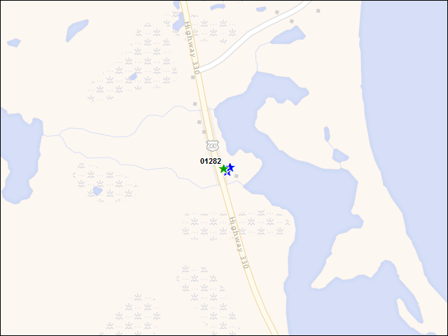 Une carte de la zone qui entoure immédiatement le bien de l'RBIF numéro 01282