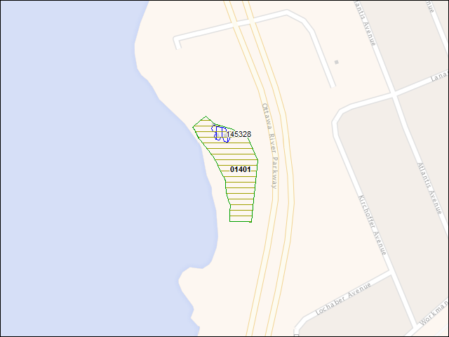 A map of the area immediately surrounding DFRP Property Number 01401