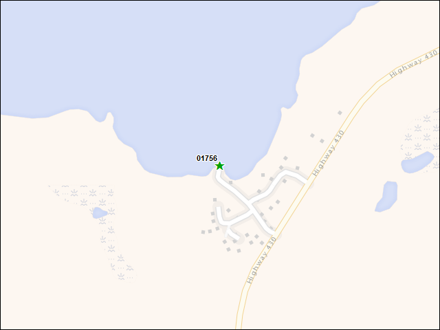 Une carte de la zone qui entoure immédiatement le bien de l'RBIF numéro 01756