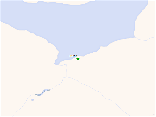Une carte de la zone qui entoure immédiatement le bien de l'RBIF numéro 01797