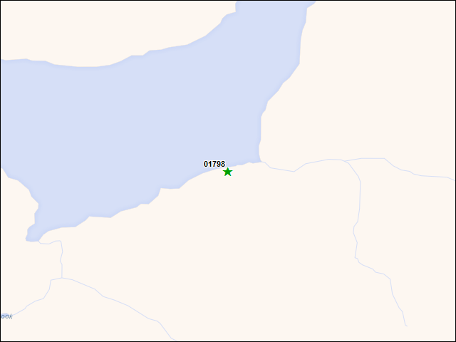 Une carte de la zone qui entoure immédiatement le bien de l'RBIF numéro 01798