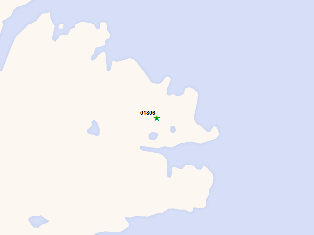 Une carte de la zone qui entoure immédiatement le bien de l'RBIF numéro 01806