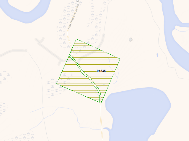 A map of the area immediately surrounding DFRP Property Number 01835