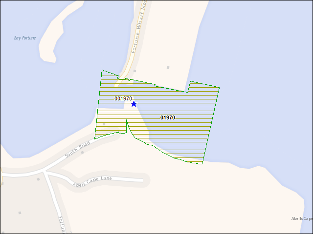 Une carte de la zone qui entoure immédiatement le bien de l'RBIF numéro 01970