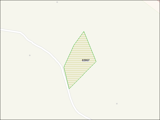 A map of the area immediately surrounding DFRP Property Number 02057