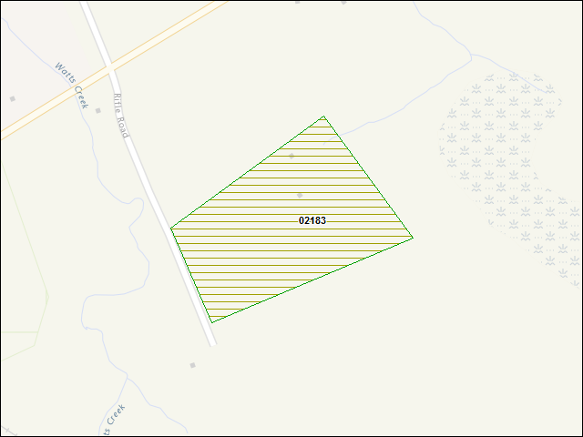A map of the area immediately surrounding DFRP Property Number 02183