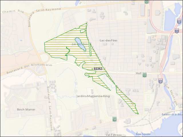 A map of the area immediately surrounding DFRP Property Number 02253