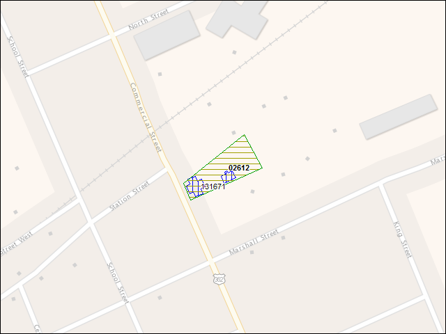 A map of the area immediately surrounding DFRP Property Number 02612