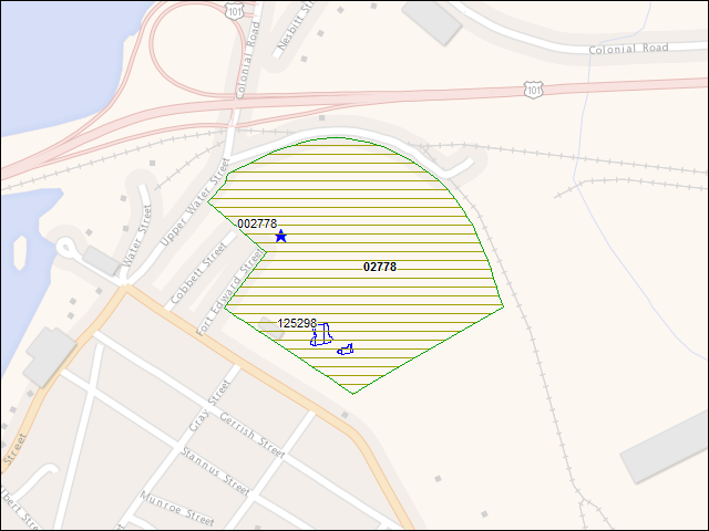 A map of the area immediately surrounding DFRP Property Number 02778