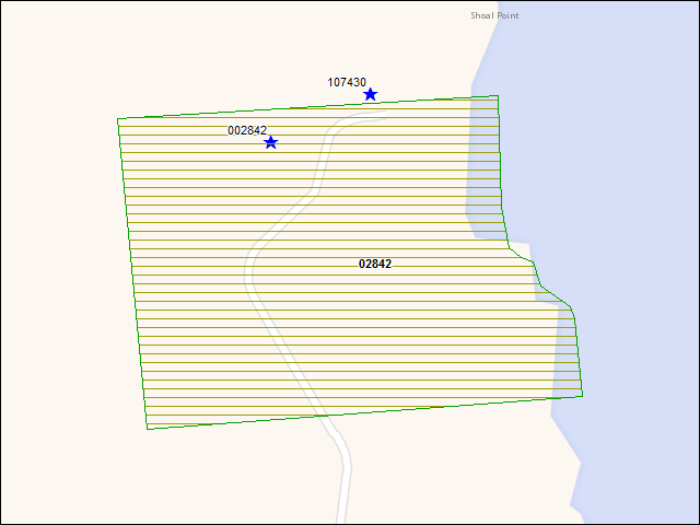 A map of the area immediately surrounding DFRP Property Number 02842