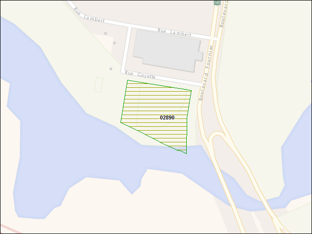 A map of the area immediately surrounding DFRP Property Number 02890
