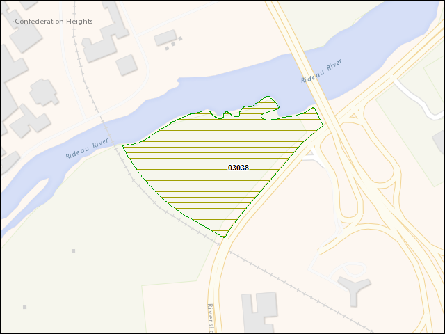 A map of the area immediately surrounding DFRP Property Number 03038