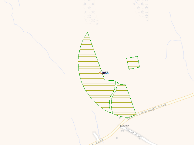 A map of the area immediately surrounding DFRP Property Number 03058