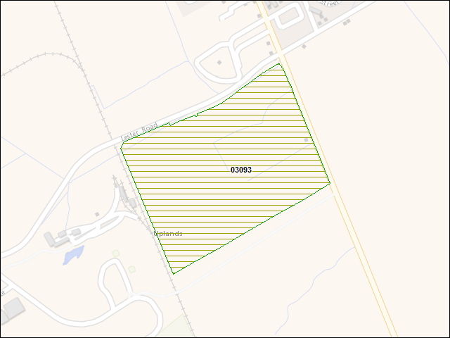 A map of the area immediately surrounding DFRP Property Number 03093