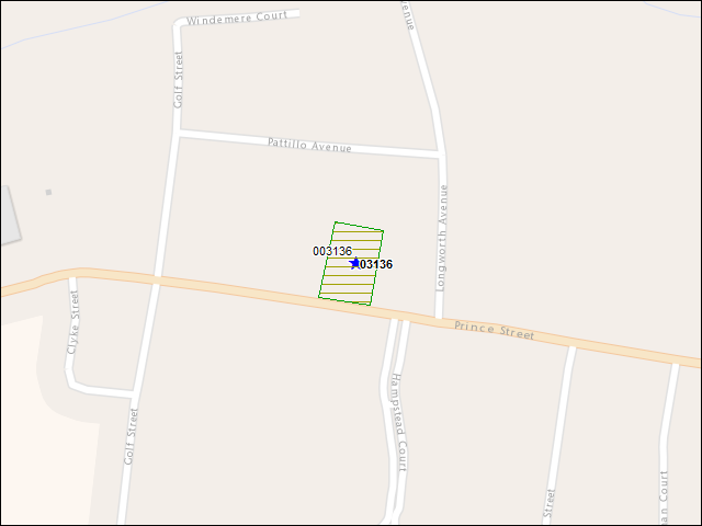 A map of the area immediately surrounding DFRP Property Number 03136
