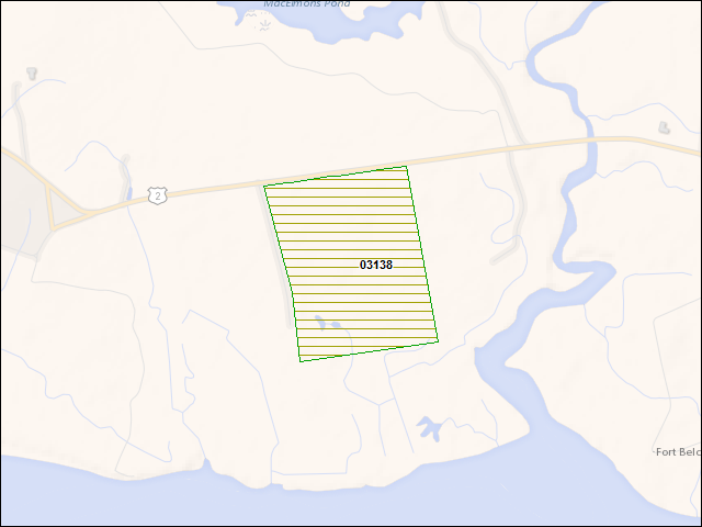 A map of the area immediately surrounding DFRP Property Number 03138