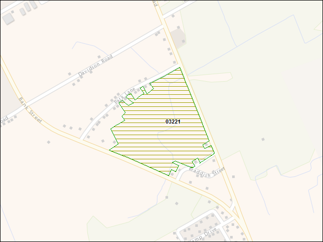 A map of the area immediately surrounding DFRP Property Number 03221