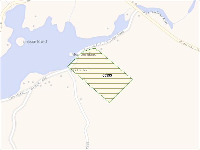 A map of the area immediately surrounding DFRP Property Number 03393
