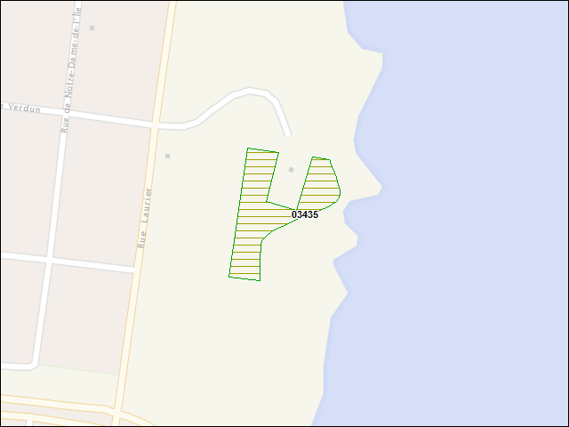 A map of the area immediately surrounding DFRP Property Number 03435