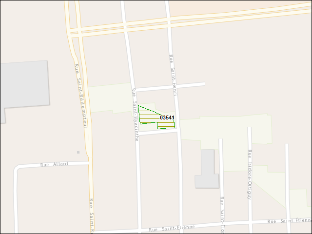 A map of the area immediately surrounding DFRP Property Number 03541