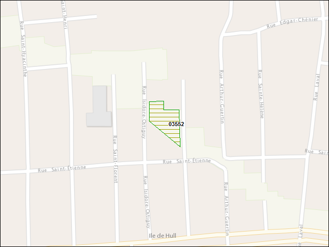 A map of the area immediately surrounding DFRP Property Number 03552