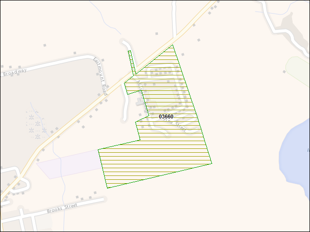 A map of the area immediately surrounding DFRP Property Number 03660