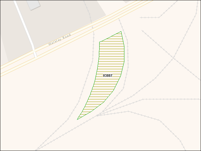 A map of the area immediately surrounding DFRP Property Number 03887