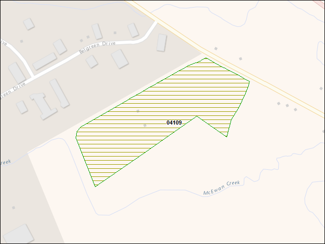 A map of the area immediately surrounding DFRP Property Number 04109