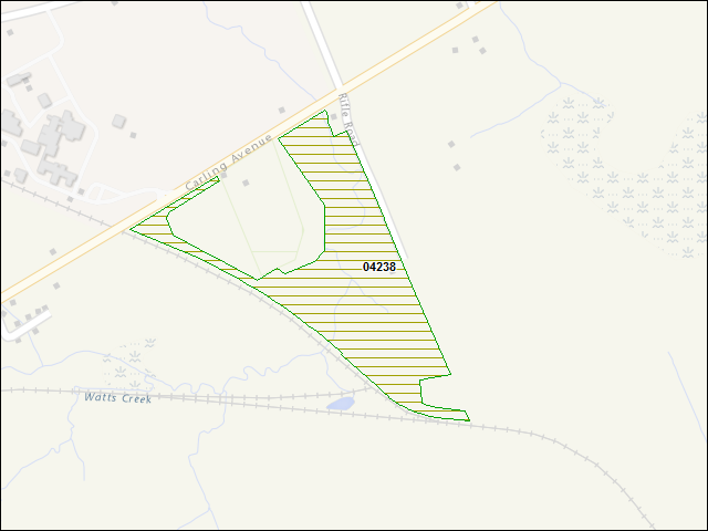A map of the area immediately surrounding DFRP Property Number 04238